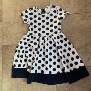 H&M navy and white polka dot dress